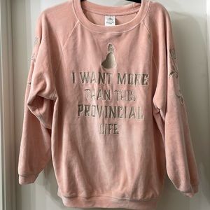 Disney Belle Pink velour crewneck - XS
